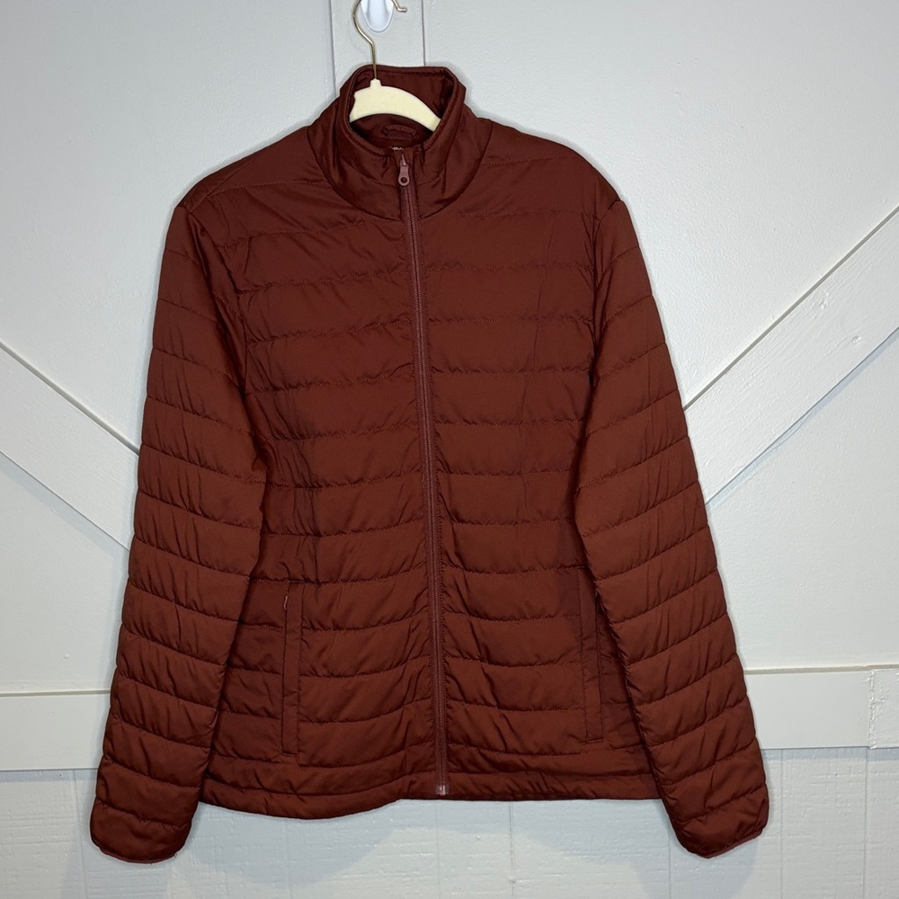 Girlfriend Collective Lightweight Quilted Jacket Packable Zippered Pockets Large